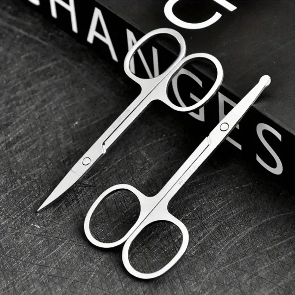 Stainless Steel Eyebrow Trimmer Scissors & Comb Set - Precision Grooming Tool for Men and Women - Effortless Hair Removal - Image 14