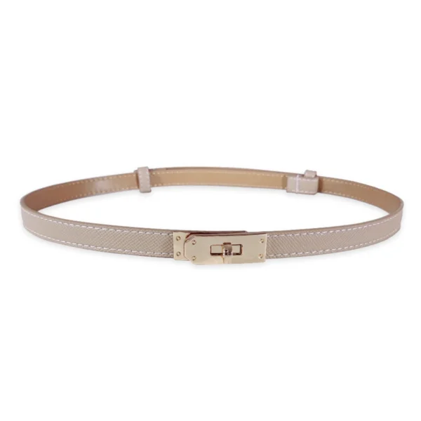 Fashion Adjustable Thin Belt Luxury Black PU Leather Female Designer Girdle Korean Corset Metal Buckle Belts For Women White - Image 11