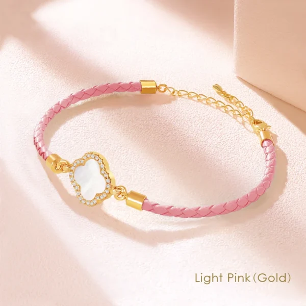MOONLIGHT Classic Design Natural Shell Four-Leaf Clover Bracelet for Women Adjustable Charm Leather Bracelet Female Jewelry Gift - Image 10