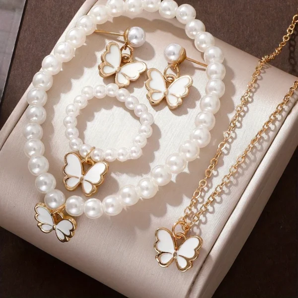 Lucky Five-petal Flower Five-leaf Clover Bracelet Earrings Necklace Three-piece set for woman Stylish Accessories Party Jewelry - Image 11