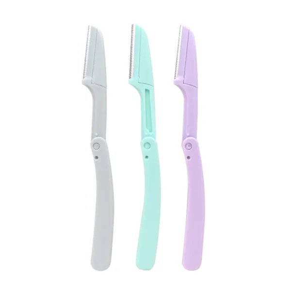 Karsyngirl 3pcs Fold Eyebrow Trimmer Scissors Hair Remover Eyebrow Comb Razor Eyebrow Clip Makeup Tools Face Razor for Women - Image 12