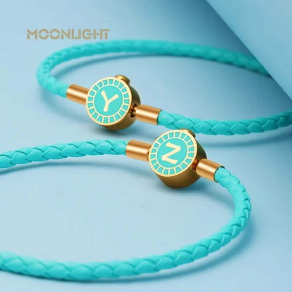 Classic A-Z Initial Letters Bracelets For Women Stainless Steel Genuine Braided Leather Bracelet Couple Birthday Jewelry Gifts - Image 5