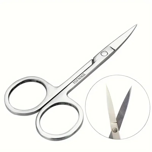Stainless Steel Eyebrow Trimmer Scissors & Comb Set - Precision Grooming Tool for Men and Women - Effortless Hair Removal - Image 13