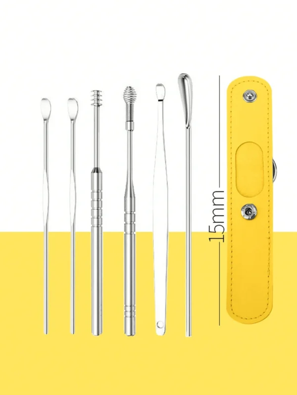 Ear Cleaning Tool Stainless Steel Ear Pick Kit &1Pc Storage Bag Earwax Remover Tool - Image 16