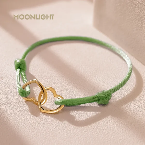 MOONLIGHT High Quality Silk Rope Heart Pendant Charm Bracelet For Women Adjustable Bracelets Femme Girls Trendy Jewelry 14colors - Image 3