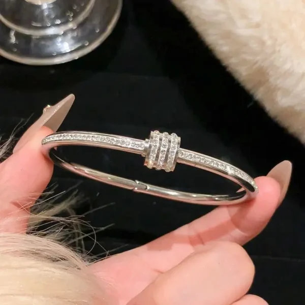 Titanium Steel Gold Silver Color Bangles for Women Girls Trend Waterproof Jewelry Luxury Sparkling Zircon Bracelet Bangle - Image 12