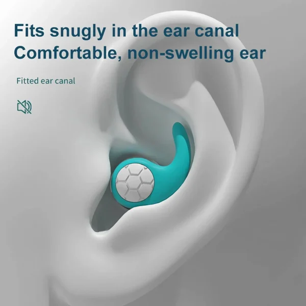 1 Pair Soft Silicone Earplugs - Noise Canceling, Waterproof, Comfortable Fit, for Sleep, Swimming, Creating a Silent Environment - Image 4
