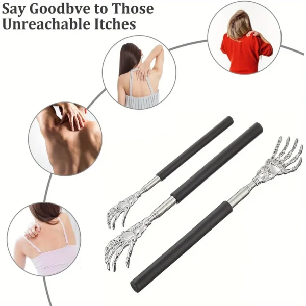 Portable Stainless Steel Telescopic Back Scratcher Extendable Scratcher Back Massager Tool For Blood Circulation Relax Health - Image 3