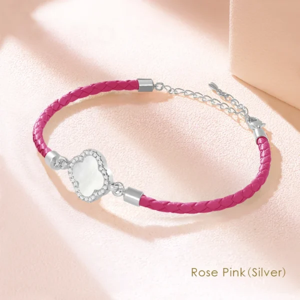 MOONLIGHT Classic Design Natural Shell Four-Leaf Clover Bracelet for Women Adjustable Charm Leather Bracelet Female Jewelry Gift - Image 7