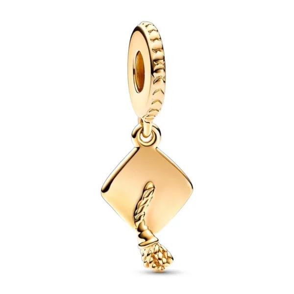 2025 NEW Sparking Gold Plated Charm Beads Fit Original 925 Silver Bracelet DIY Jewelry Gift Bow Double Heart Split Dangle - Image 45