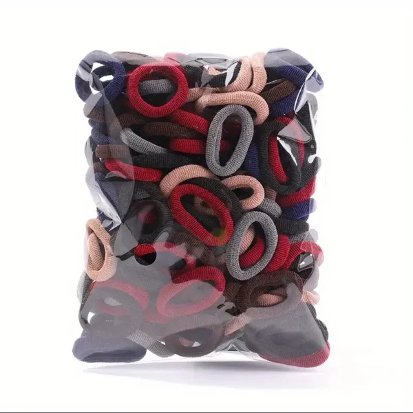 100PCS Colorful Basic Nylon Ealstic Hair Ties for Girls Children Ponytail Hold Scrunchie Rubber Band Kids Basic Hair Accessories - Image 15