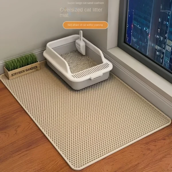 90X60CM Cat Litter Mat Waterproof Double Layer Pet Litter Box Mat Pet Toilet Cat Mat Nonslip Sand Cat Washable Mat Pet Clean - Image 7