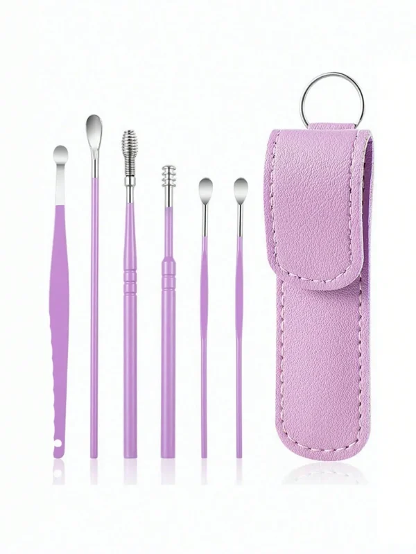 Ear Cleaning Tool Stainless Steel Ear Pick Kit &1Pc Storage Bag Earwax Remover Tool - Image 13