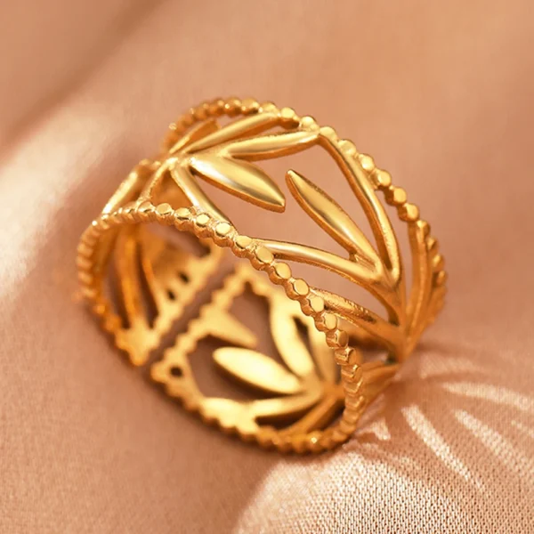 Stainless Steel Rings Vintage Exquisite Hollow Adjustable Open Statement Rings Light Luxury Fashion Rings For Women Jewelry New - Image 10