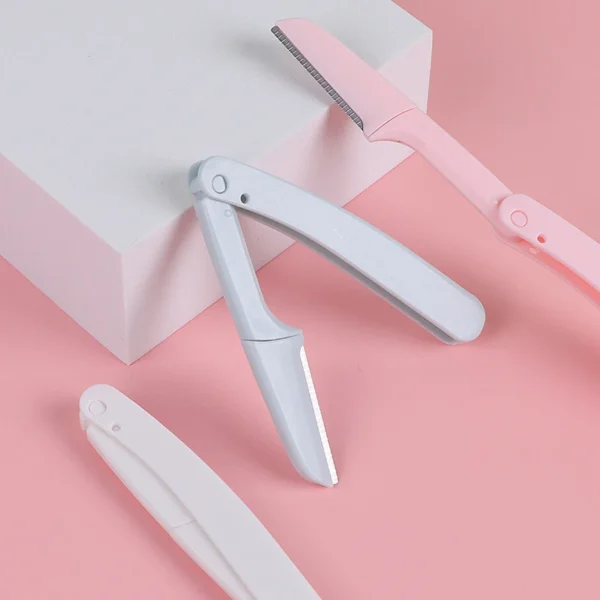 Karsyngirl 3pcs Fold Eyebrow Trimmer Scissors Hair Remover Eyebrow Comb Razor Eyebrow Clip Makeup Tools Face Razor for Women - Image 4