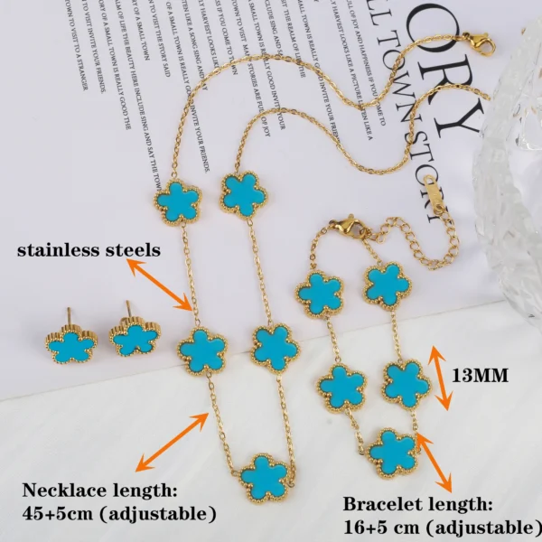 Classic Luxury Stainless Steel Bracelet Ladies Adjustable Five Flower Bracelets for Women New Fashion Party Jewelry Gifts Clover - Image 5