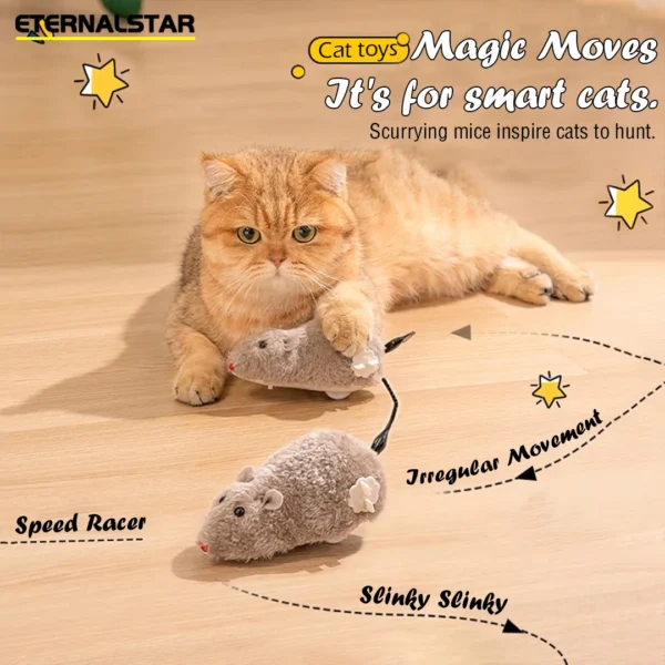 Cat Toys Clockwork Simulation Mouse No Batteries Durable Indoor Cat Hi-Lo Relieve Boredom Interactive Plush Toys Pet Toys - Image 2
