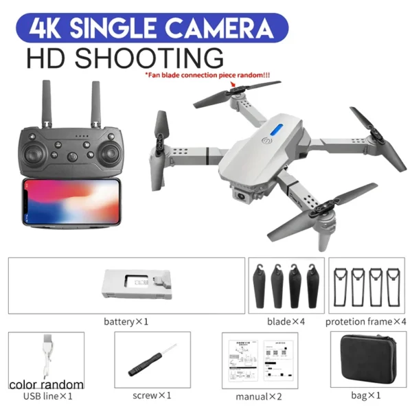 2024 E88Pro RC Drone 4K Professinal With 1080P Wide Angle HD Camera Foldable Helicopter WIFI FPV Height Hold Gift Toy - Image 11