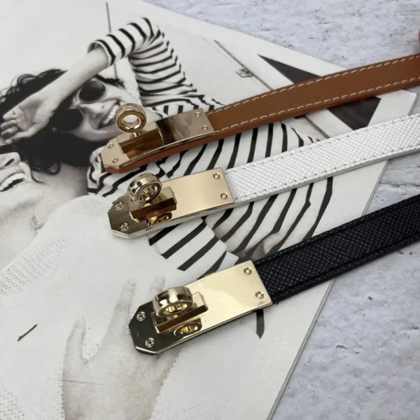 Fashion Adjustable Thin Belt Luxury Black PU Leather Female Designer Girdle Korean Corset Metal Buckle Belts For Women White - Image 6