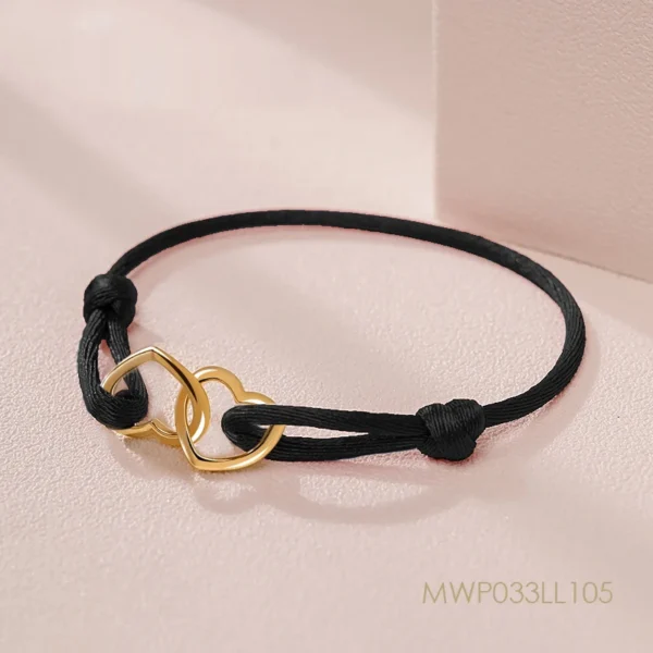MOONLIGHT High Quality Silk Rope Heart Pendant Charm Bracelet For Women Adjustable Bracelets Femme Girls Trendy Jewelry 14colors - Image 10
