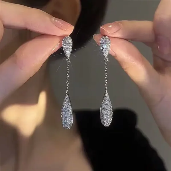 Fashion Luxury Geometric Dangle Drop Earrings for Women Wedding Party Jewelry Accessories Gorgeous Cubic Zirconia Bridal Brincos - Image 16