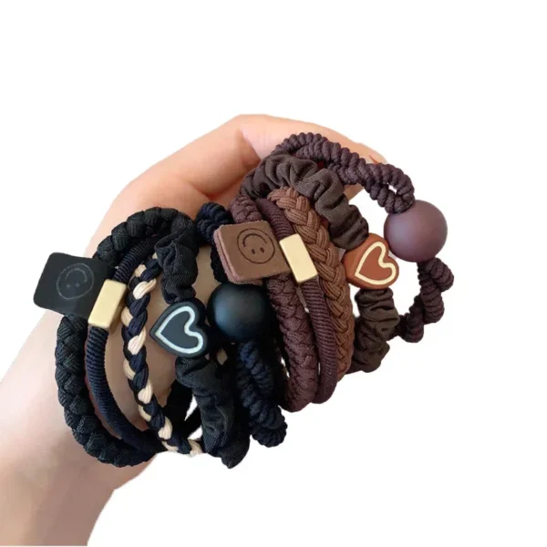 10PCS Women's Hair Ring Set Hair Accessories High Elasticity Leather Band Simple Temperament High Ponytail Durability New Style - Image 6
