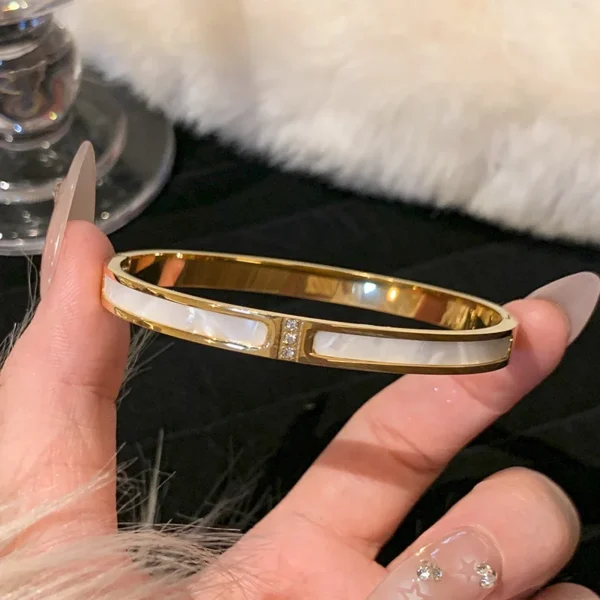 Titanium Steel Gold Silver Color Bangles for Women Girls Trend Waterproof Jewelry Luxury Sparkling Zircon Bracelet Bangle - Image 9