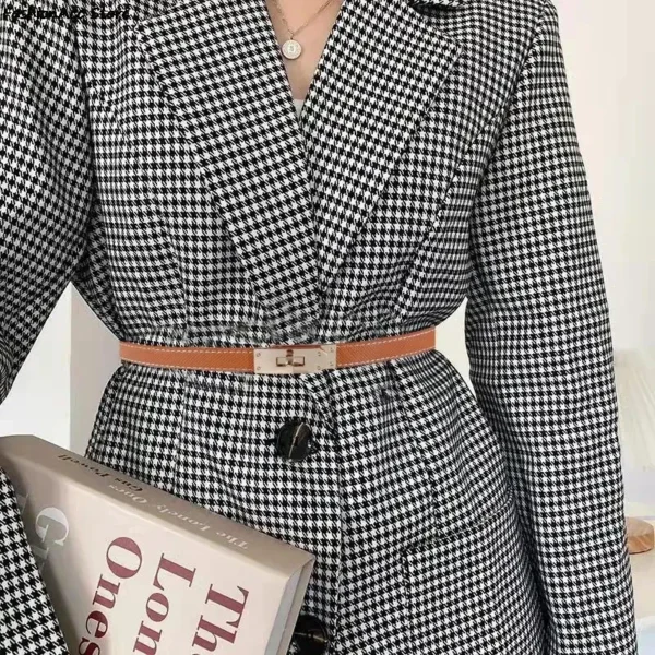 Fashion Adjustable Thin Belt Luxury Black PU Leather Female Designer Girdle Korean Corset Metal Buckle Belts For Women White - Image 2