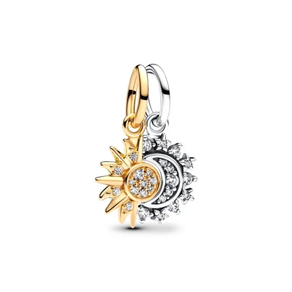 2025 NEW Sparking Gold Plated Charm Beads Fit Original 925 Silver Bracelet DIY Jewelry Gift Bow Double Heart Split Dangle - Image 29
