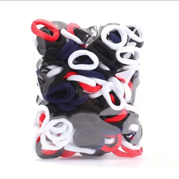 100PCS Colorful Basic Nylon Ealstic Hair Ties for Girls Children Ponytail Hold Scrunchie Rubber Band Kids Basic Hair Accessories - Image 17