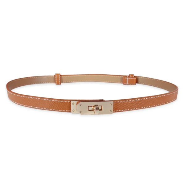 Fashion Adjustable Thin Belt Luxury Black PU Leather Female Designer Girdle Korean Corset Metal Buckle Belts For Women White - Image 7