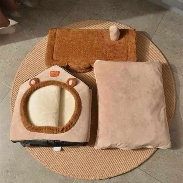 Foldable Pet House Removable Washable Cat House Puppy Cave Sofa Pet Bed House for Extra Small Dogs and Small and Medium Cats - Image 3