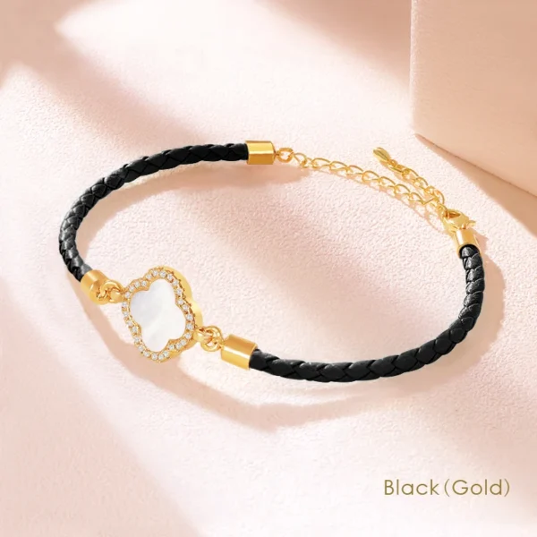 MOONLIGHT Classic Design Natural Shell Four-Leaf Clover Bracelet for Women Adjustable Charm Leather Bracelet Female Jewelry Gift - Image 20