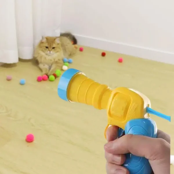 Cat Toys Interactive Launch Training Toy For Pet Kitten Creative Mini Shooting Gun Games Stretch Plush Ball Toys Pet Supplies - Image 5