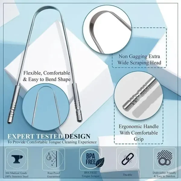 U-shaped Tongue Scraper Tongue Coating CleaningScraper Remove Bad Breath Bring Fresh Breath For Oral Suitable Men And Women - Image 5
