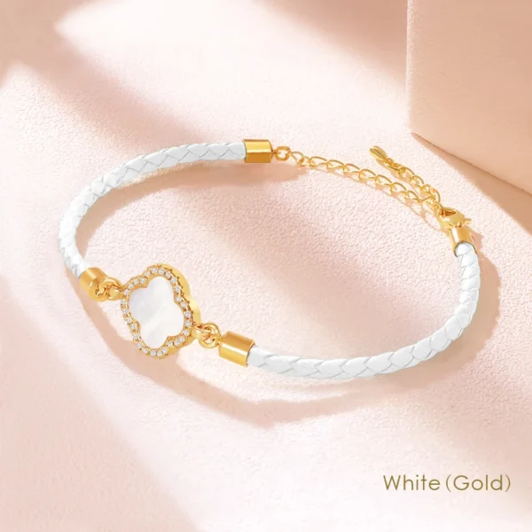 MOONLIGHT Classic Design Natural Shell Four-Leaf Clover Bracelet for Women Adjustable Charm Leather Bracelet Female Jewelry Gift - Image 24