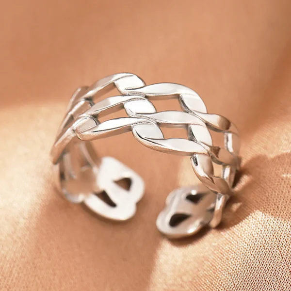 Stainless Steel Rings Vintage Exquisite Hollow Adjustable Open Statement Rings Light Luxury Fashion Rings For Women Jewelry New - Image 28