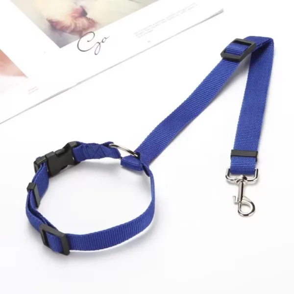 Solid Color Two-in-one Pet Car Seat Belt Nylon Lead Leash Backseat Safety Belt Adjustable Dogs Harness Collar Pet Accessories - Image 10