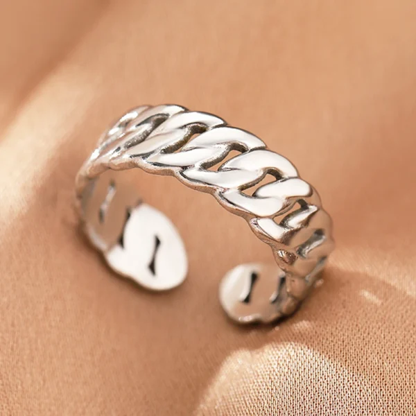 Stainless Steel Rings Vintage Exquisite Hollow Adjustable Open Statement Rings Light Luxury Fashion Rings For Women Jewelry New - Image 17