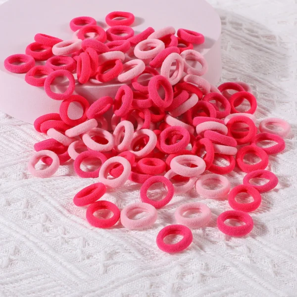 100PCS Colorful Basic Nylon Ealstic Hair Ties for Girls Children Ponytail Hold Scrunchie Rubber Band Kids Basic Hair Accessories - Image 11