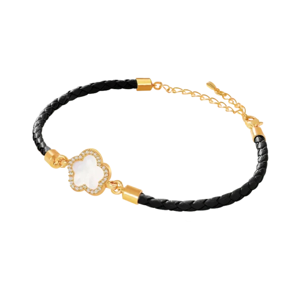 MOONLIGHT Classic Design Natural Shell Four-Leaf Clover Bracelet for Women Adjustable Charm Leather Bracelet Female Jewelry Gift - Image 6