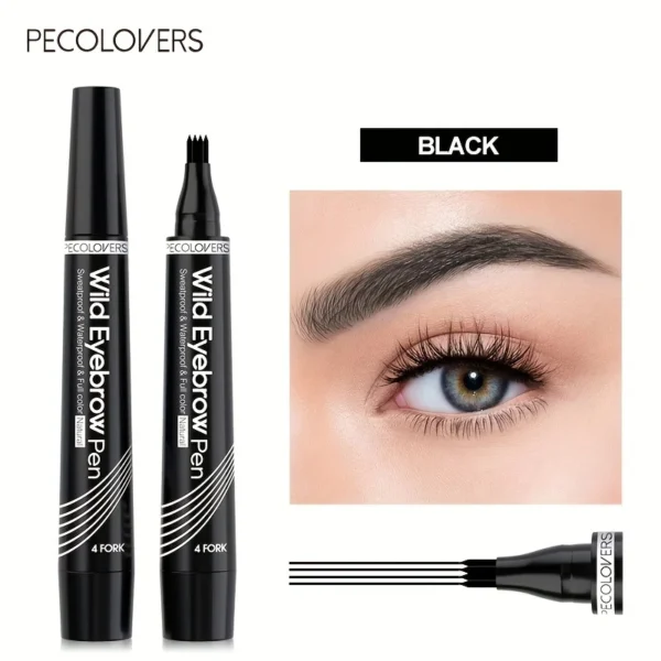 6 Colors 1pc Eyebrow Pen Waterproof 4 Split Tip Eyebrows Pen Eyebrow Tattoo Pen Waterproof Liquid Black Eyebrow Makeup Pencil - Image 9