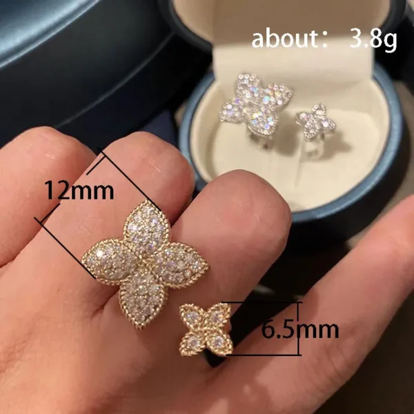 CAOSHI Chic Aesthetic Flower Opening Ring for Female Daily Party Accessories with Bright Zirconia Stylish Women Wedding Jewelry - Image 6