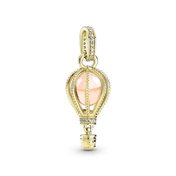 2025 NEW Sparking Gold Plated Charm Beads Fit Original 925 Silver Bracelet DIY Jewelry Gift Bow Double Heart Split Dangle - Image 55