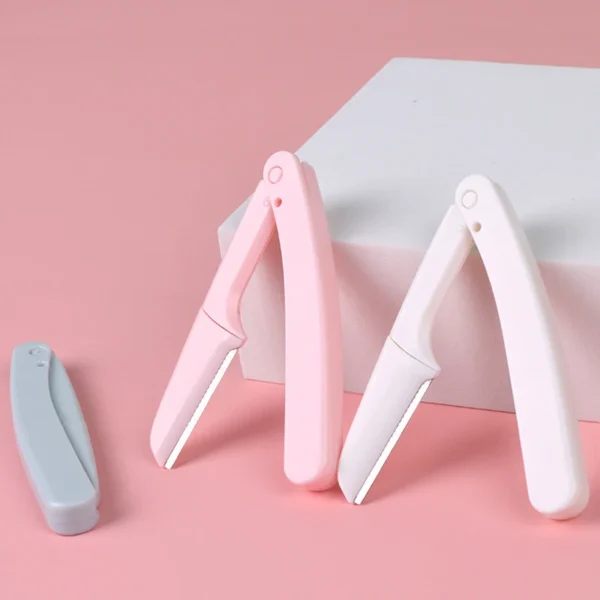 Karsyngirl 3pcs Fold Eyebrow Trimmer Scissors Hair Remover Eyebrow Comb Razor Eyebrow Clip Makeup Tools Face Razor for Women - Image 3
