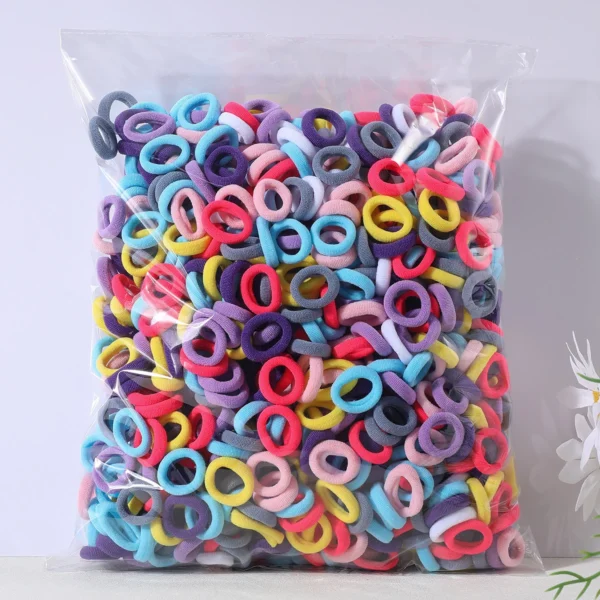100PCS Colorful Basic Nylon Ealstic Hair Ties for Girls Children Ponytail Hold Scrunchie Rubber Band Kids Basic Hair Accessories - Image 22