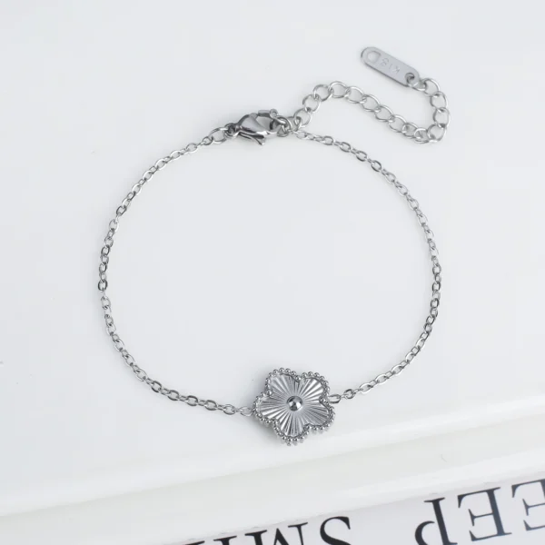 Classic Luxury Stainless Steel Bracelet Ladies Adjustable Five Flower Bracelets for Women New Fashion Party Jewelry Gifts Clover - Image 15