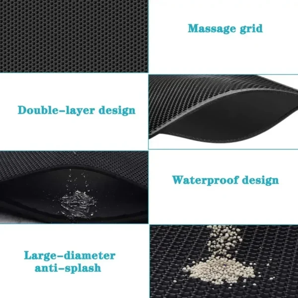 90X60CM Cat Litter Mat Waterproof Double Layer Pet Litter Box Mat Pet Toilet Cat Mat Nonslip Sand Cat Washable Mat Pet Clean - Image 3