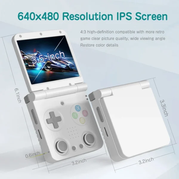 MIYOO Flip V2 Handheld Game Console 3.5''IPS Screen Retro Compact Portable Game Machine for On-the-Go Entertainment Players Gift - Image 4