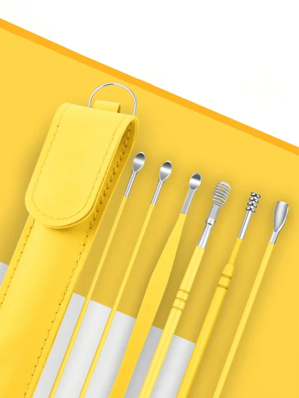 Ear Cleaning Tool Stainless Steel Ear Pick Kit &1Pc Storage Bag Earwax Remover Tool - Image 7